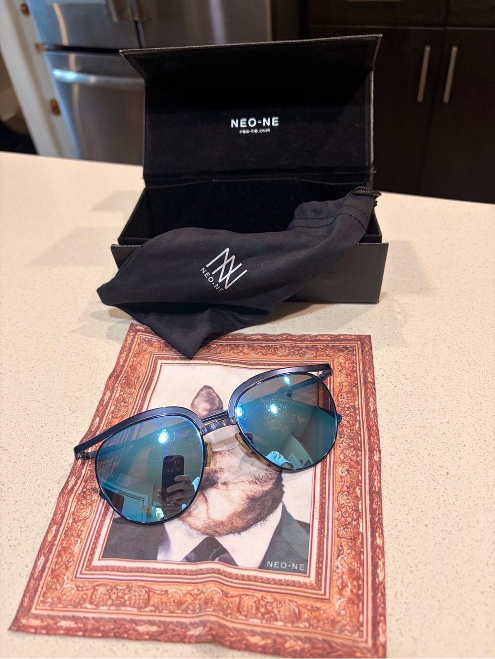 Blue Mirrored Sunglasses